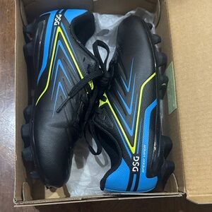DSF Black and Blue Soccer Cleats with Yellow Accents